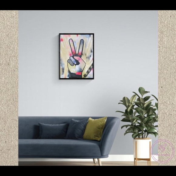 Peace Sign Painting Mixed Media - Picture 2 of 3